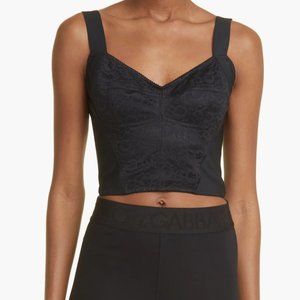 Dolce & Gabbana Black Lace Bustier Top, Sz 2, IT 38,  new without tags